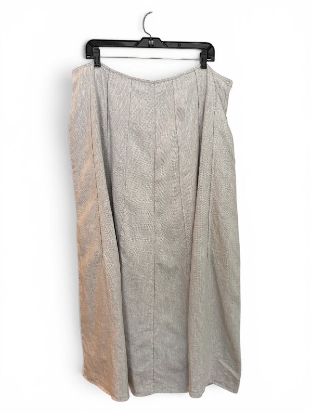 J. Jill Linen Dove Gray/Silver Metallic Maxi Skirt - 18 Tall